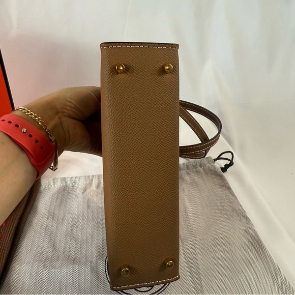 Brown Leather Handbag with Pink Accents - Picture 14 of 17